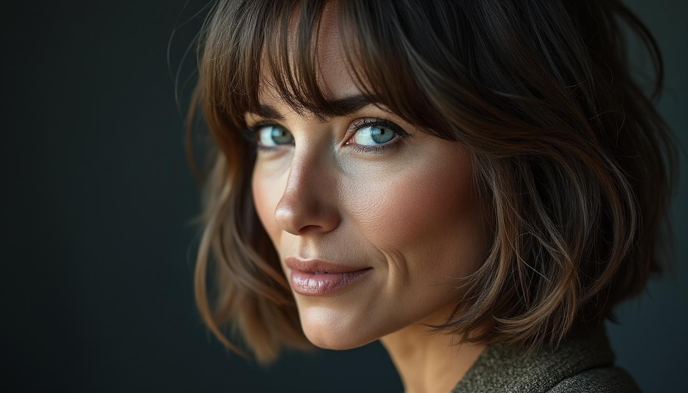 découvrez la coupe mi-long dégradé effilé avec frange, spécialement conçue pour les femmes de 60 ans. adoptez un look sophistiqué et moderne qui met en valeur votre personnalité tout en vous offrant un style élégant et intemporel.