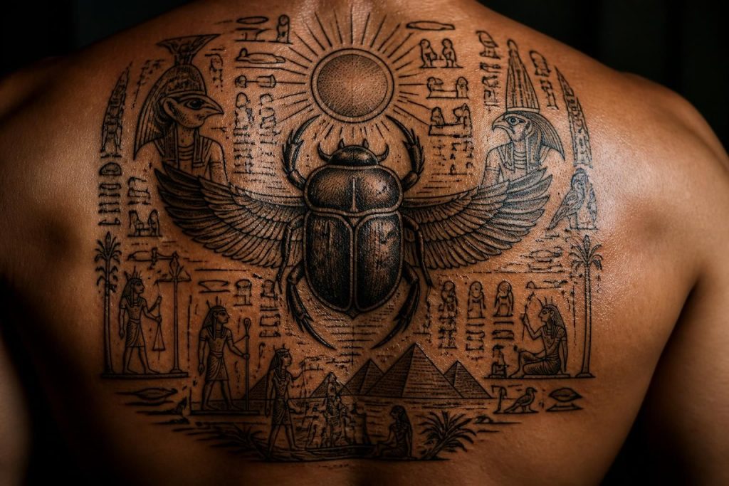 découvrez les légendes fascinantes de l'égypte ancienne racontées à travers le tatouage du scarabée, un symbole riche en histoire et en mystère.
